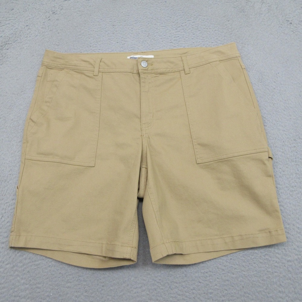 Cato Denim Utility Shorts Womens 18W Beige Stretch Comfort Carpenter Outdoor